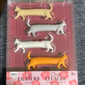 Nordstrom Cat Erasers Set - Yellow, Gray, White, Orange